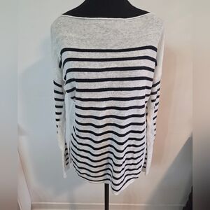 Vince linen striped boatneck top Sz M